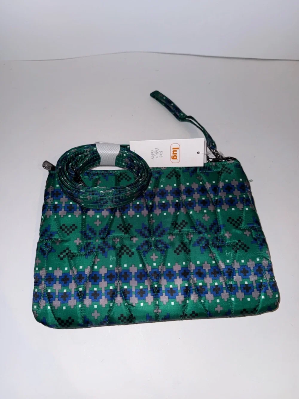 lug Green and Blue Patterned Crossbody Bag - Picture 4 of 5